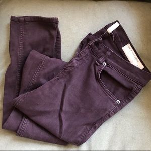 Rag & Bone Skinny Jeans in Distressed Wine Color